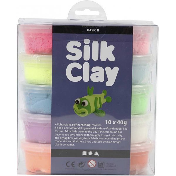 Silk Clay - gemischte Farben - Basic 2 - 10 x 40 g