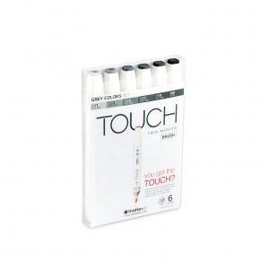 Touch Twin Brush Marker 6 Stück - graue Farbe Touch Twin Brush Marker 6 Stück - graue Farbe
