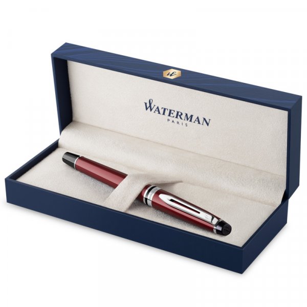 Fllfederhalter Waterman Expert Dark Red - Chrome Trim - Medium