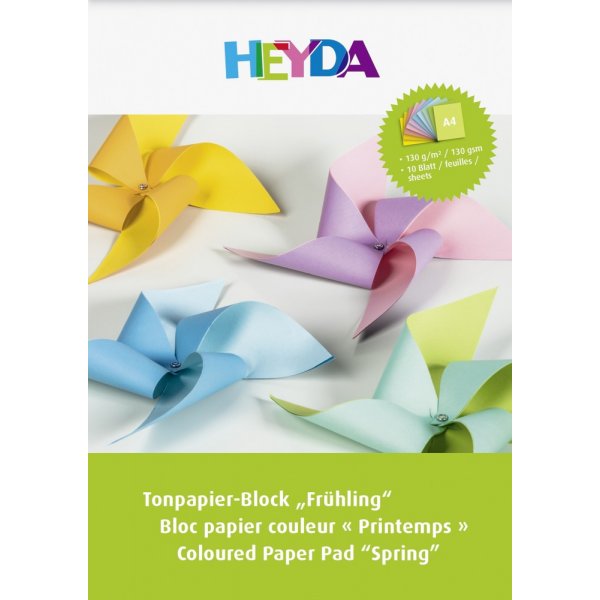 Block aus farbigem Papier A4 130 g - 10 Seiten