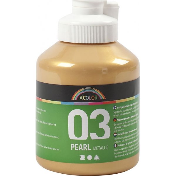 Schulfarbe Acryl - Metallic - Gold - Metallic - 500 ml