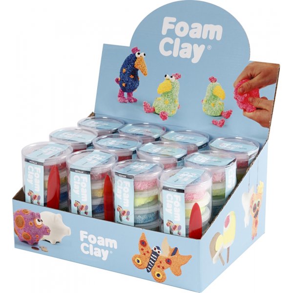 Foam Clay - Glitzerfarben - Metallicfarben - 12 Sets
