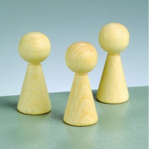 Konische Holzfigur 20 x H 50 mm - 20er-Pack - gebleicht Konische Holzfigur 20 x H 50 mm - 20er-Pack - gebleicht