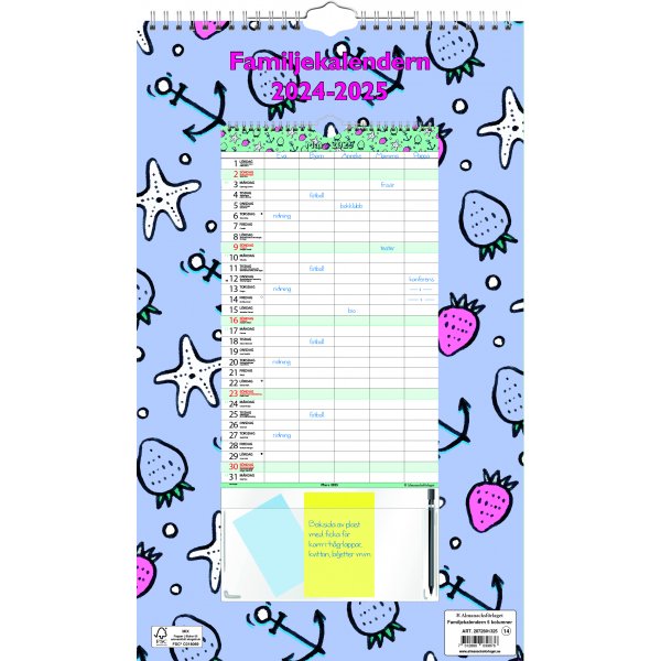 Familienwandkalender - 5 Spalten - Almanacksfrlaget