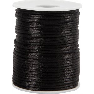 Satinschnur - Schwarz - 50 m Satinschnur - Schwarz - 50 m