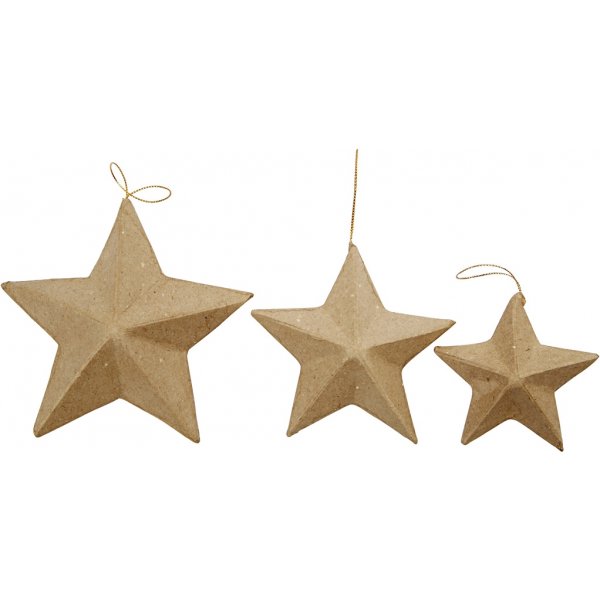 Sterne aus Pappmach - 6 Stk