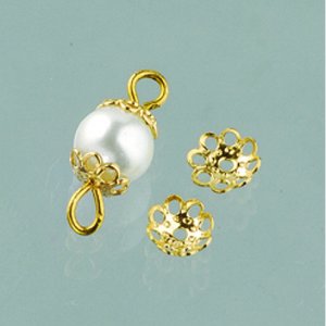 Perlenverschlüsse ø 6 mm - vergoldet 30 Stk. Perlenverschlüsse ø 6 mm - vergoldet 30 Stk.