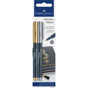 Faserstift-Set - Faber-Castell - Metallic-Marker - Gold und Silber Faserstift-Set - Faber-Castell - Metallic-Marker - Gold und Silber