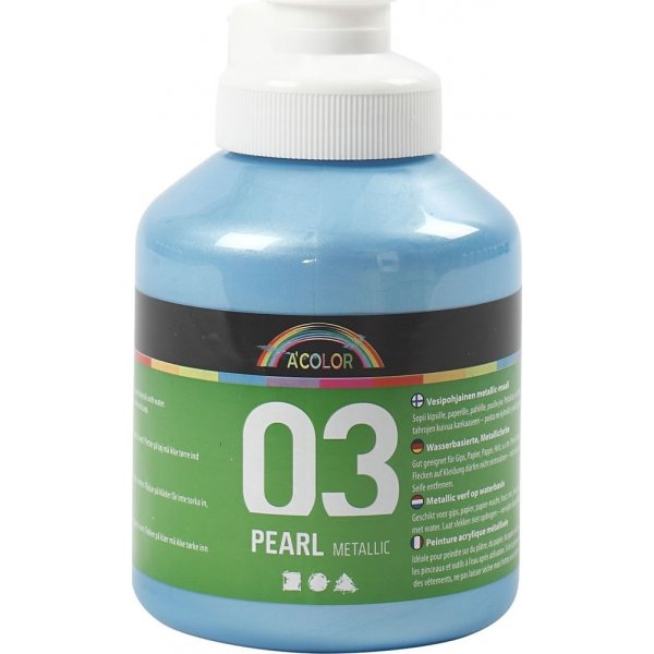 Schulfarbe Acryl - Metallic - Hellblau - Metallic - 500 ml