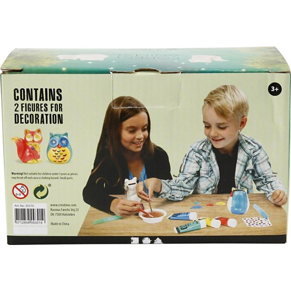 Rettendes Tier - wei - Eule und Fuchs - 2 Stk