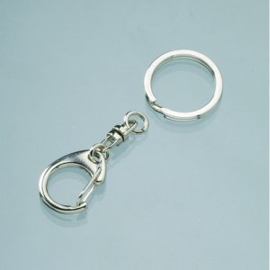Schlüsselanhänger, drehbar 20 x 70 mm - silberfarben einteilig mit teilbarem Ring Schlüsselanhänger, drehbar 20 x 70 mm - silberfarben einteilig mit teilbarem Ring