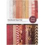 Handgeschpftes Papier - natur - kastanienbraun - A4 - 20 Blatt