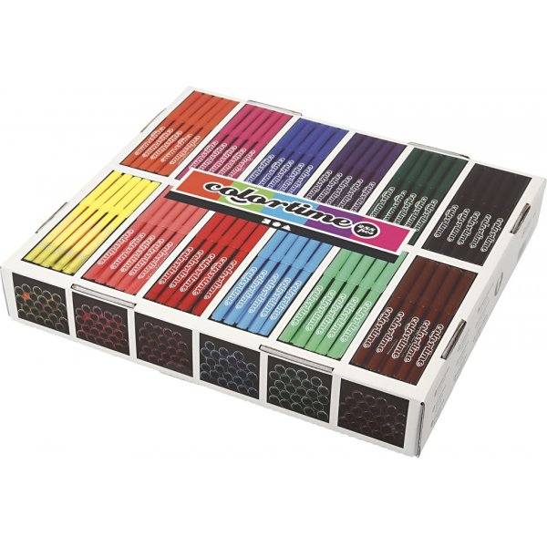 Colortime Bleistifte - gemischte Farben - 2 mm - 12x24 Stk