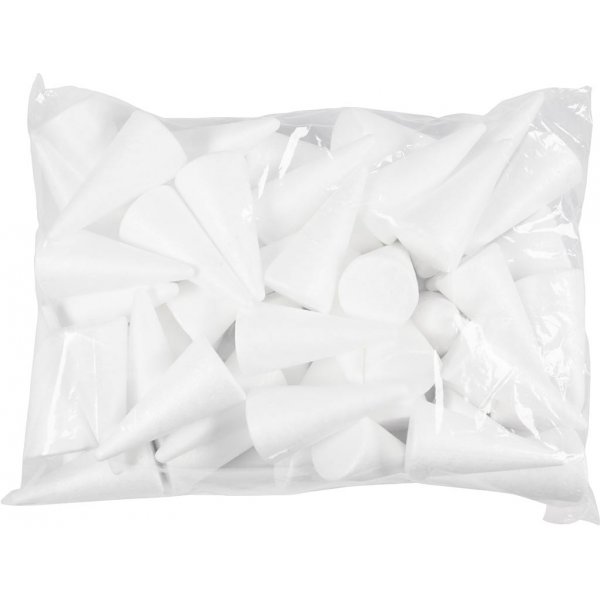 Styroporkegel - wei - 5,5 cm - 50 Stk