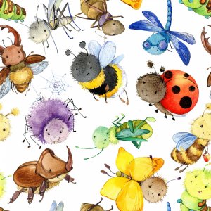 Gemustertes Trikot 150 cm - Vitale kleine Insekten Gemustertes Trikot 150 cm - Vitale kleine Insekten