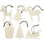 Weihnachtsanhnger - Rentier und Schlitten - 6 Stk