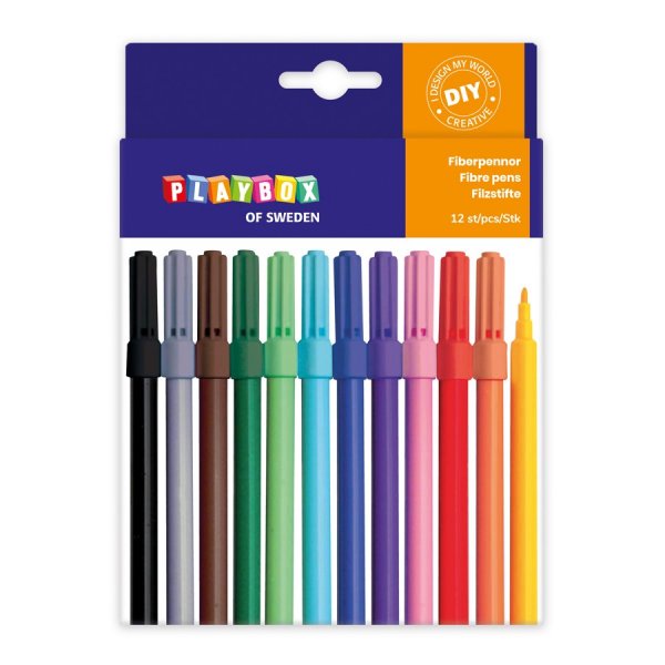 Faserstift 12 Stck schmal