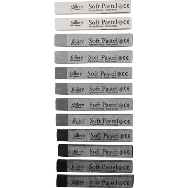 Galerie-Trockenpastell - Schwarz/Weiß-Harmonie - 12 Stk Galerie-Trockenpastell - Schwarz/Weiß-Harmonie - 12 Stk