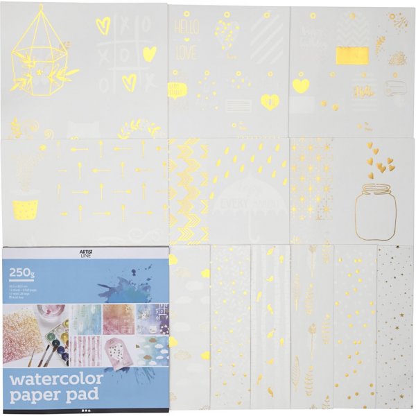 Malblock fr Aquarell - wei - 12 Blatt