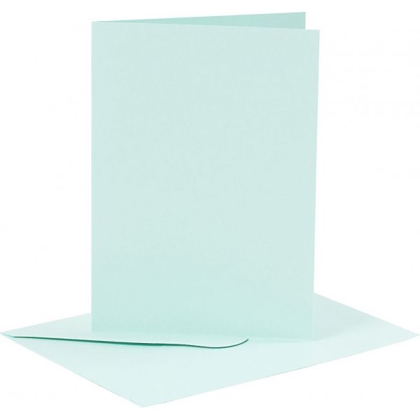 Karten und Umschlge - Hellblau 11,5 x 16,5 cm - 6 Sets