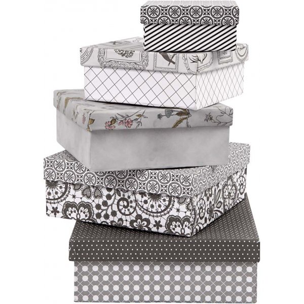 Quadratische Boxen - wei - 7 Stk