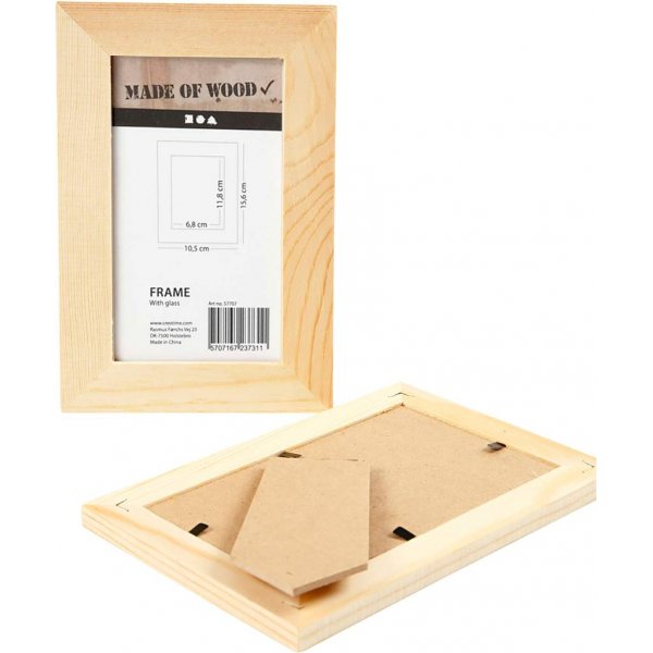Holzrahmen mit Glas - 10,5 x 15,6 cm