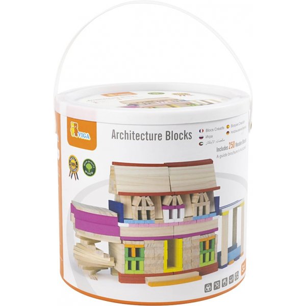 VIGA kreative Holzkltze - gemischte Farben - 250 Stck