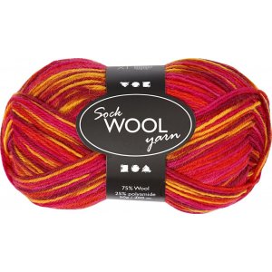 Sockenwolle - Rot-Orange-Harmonie - 50 g Sockenwolle - Rot-Orange-Harmonie - 50 g