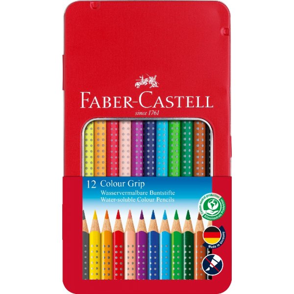 Aquarellstifte Grip 2001 12-Farben - Metalletui