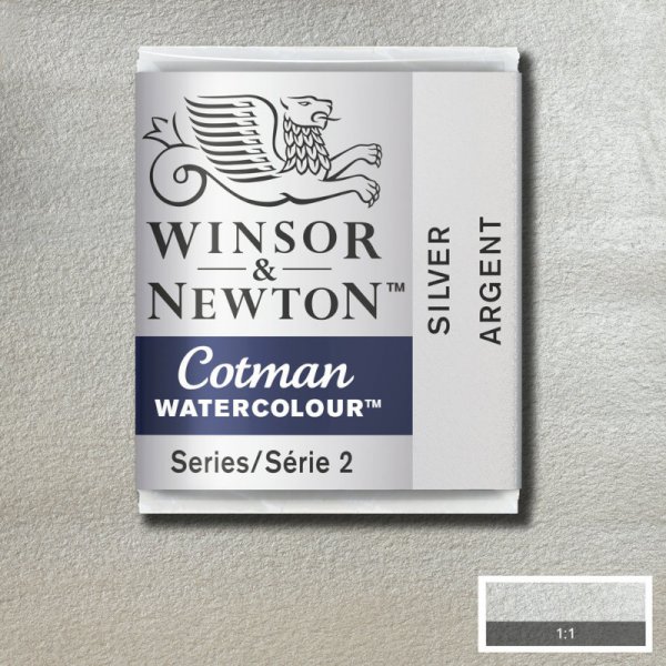 Aquarellfarbe - Cotman - 1/2 Tasse - Silber