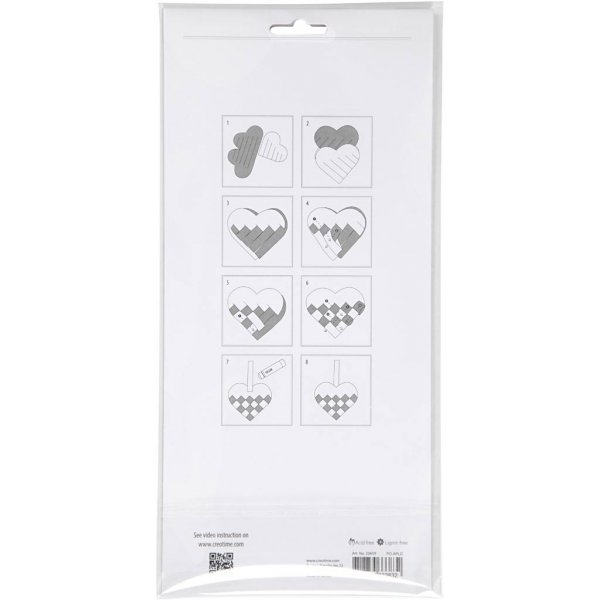 Bastelset - Geflochtene Herzen - Rot/Wei - 8-tlg