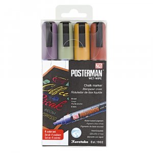 ZIG Posterman Wet-Wipe Marker 6 mm, 4 Farben ZIG Posterman Wet-Wipe Marker 6 mm, 4 Farben
