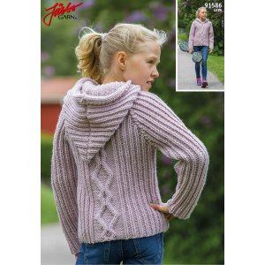 Strickanleitung - Kapuzenpullover mit Zopf und Gummizug für Kinder Strickanleitung - Kapuzenpullover mit Zopf und Gummizug für Kinder