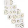 Kalenderzahlen - Gold - Wei - 4 Blatt
