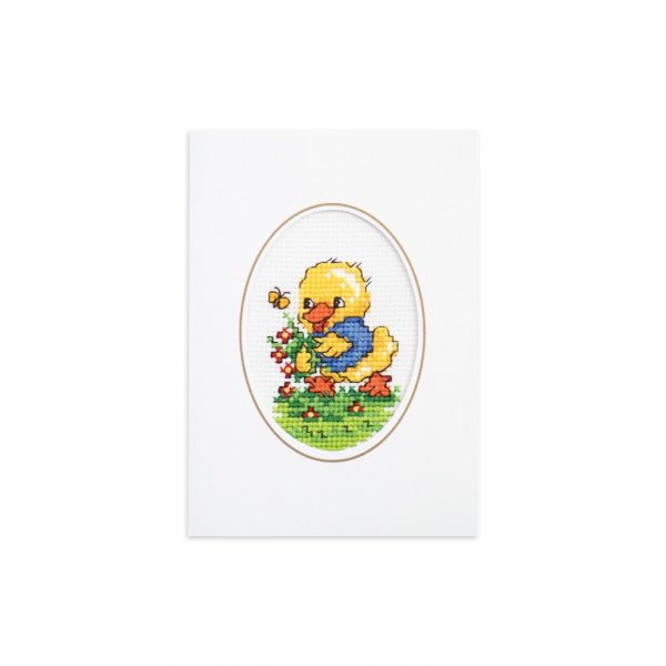 Stickset Karte - Spielende Hhner im 3er-Pack