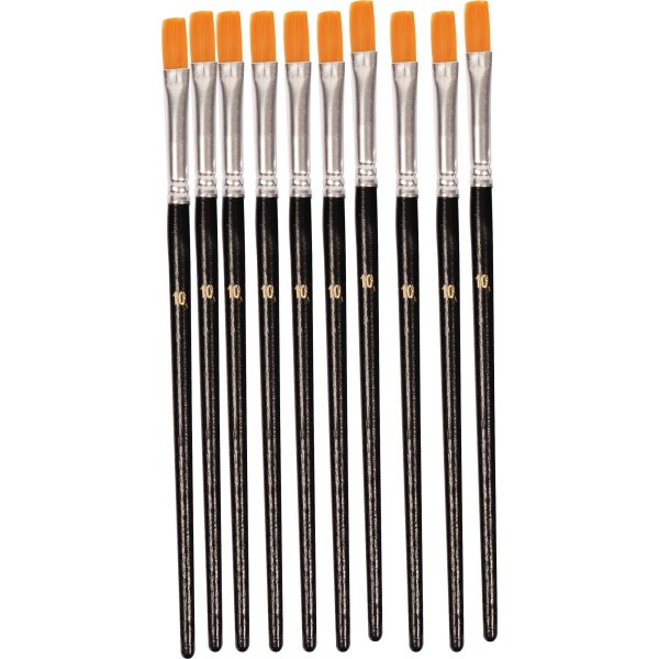 Synthetikpinsel flach Nr. 10 - 10 Stk
