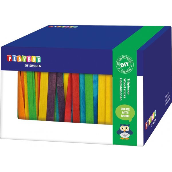 Farbige Holzstbchen in Box - 1000 Stck