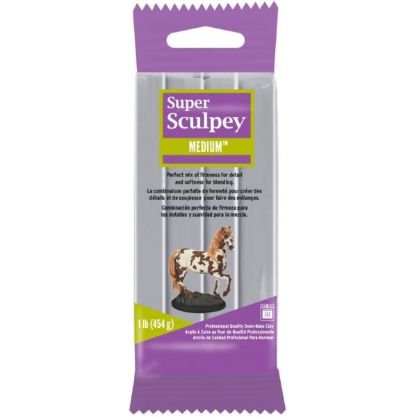 Sculpey Clay Super Medium Blend 450 g - Grau