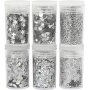 Glitzer und Pailletten - Silber - 6 x 5 g