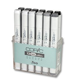 Copic Marker-Set - 12 Stifte - Grautöne A2-NG Copic Marker-Set - 12 Stifte - Grautöne A2-NG
