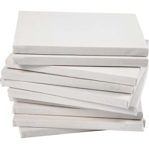Leinwand - weiß - 18 x 24 cm - 40 Stk Leinwand - weiß - 18 x 24 cm - 40 Stk