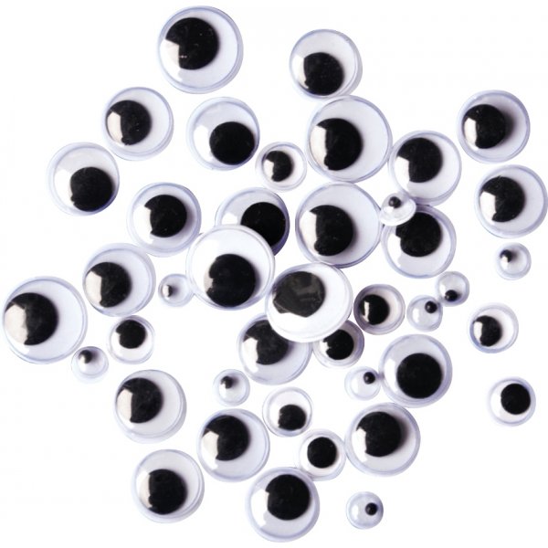 PET-Augen schwarz und wei 7,10 & 15 mm - 300 Stk