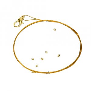 Schmuckfaden-Halskette 0,40 mm x 75 cm - goldene Nylonhülle Schmuckfaden-Halskette 0,40 mm x 75 cm - goldene Nylonhülle