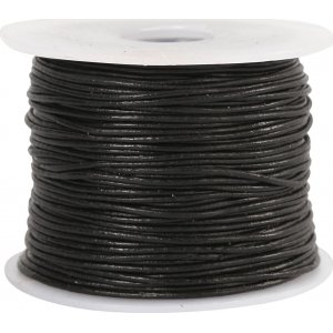 Lederband - Schwarz - 1 mm - 50 m Lederband - Schwarz - 1 mm - 50 m