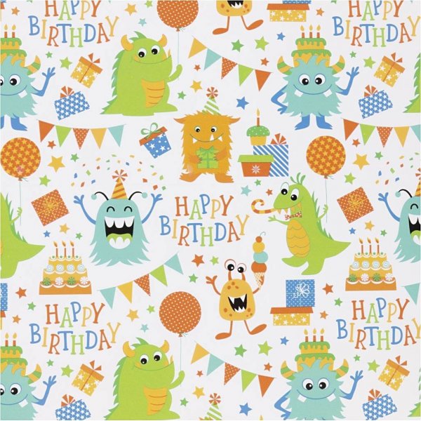 Geschenkpapier - frhliche Farben - Geburtstag - 5 m