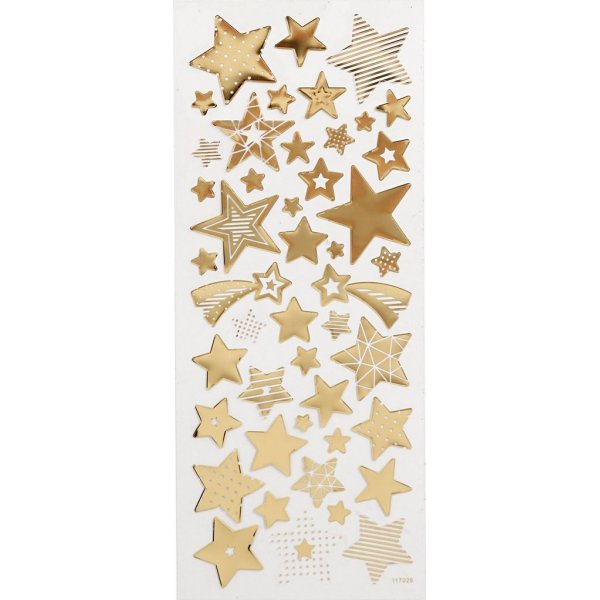 Aufkleber - Gold - Sterne - 10 x 24 cm