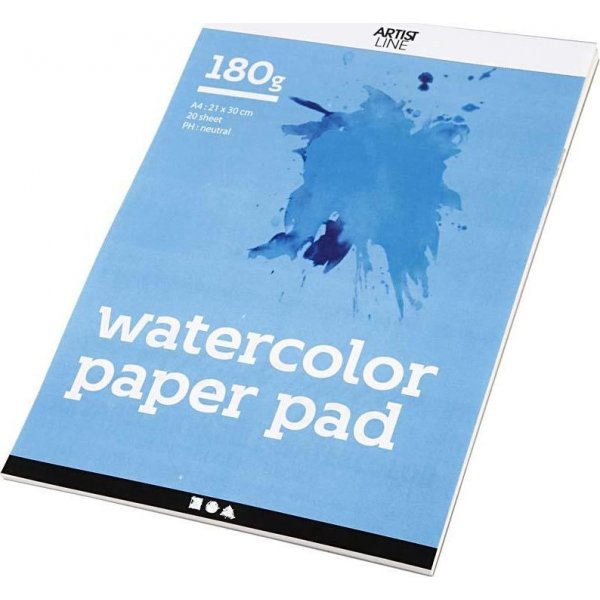 Aquarellblock - wei - A4 - 180 g - 20 Blatt