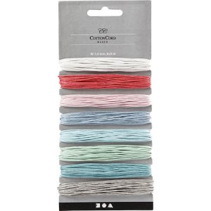 Baumwollschnur - gemischte Farben - 8x5 m Baumwollschnur - gemischte Farben - 8x5 m