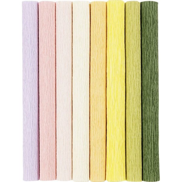 Krepppapier - Pastellfarben - 8 Blatt