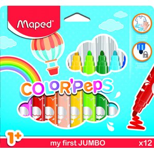 Faserstift-Set - Maped - Color´Peps 12 waschbare Jumbo-Stifte Faserstift-Set - Maped - Color´Peps 12 waschbare Jumbo-Stifte